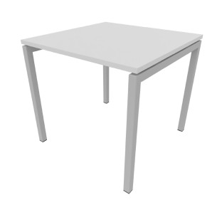 Tavolo Quadrato Nova U in Melaminico - Dimensioni 80 x 80 x 74 h - Colore Piano Bianco - Colore Struttura Grigio