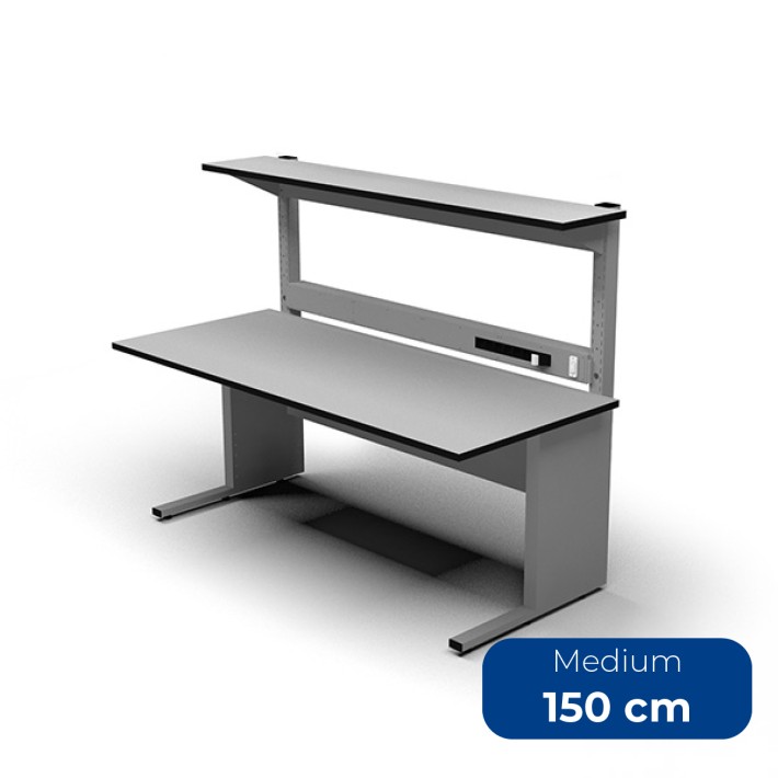 Tavolo Tecnico KE Medium 1500 in Laminato Antigraffio e Antistatico - Dimensioni 150 x 85 x 80/132