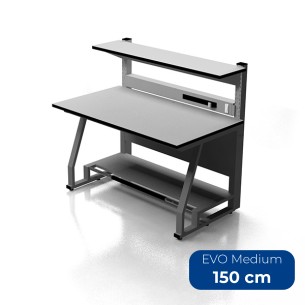 Tavolo Tecnico KB EVO Medium 1500 in Laminato Antigraffio e Antistatico - Dimensioni 150 x 85 x 86/132 cm