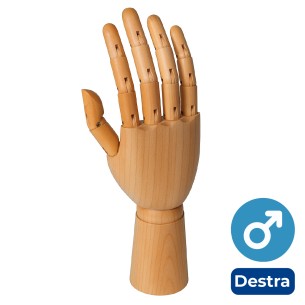 Mano Destra Snodabile in Legno - Uomo - Altezza 30 cm