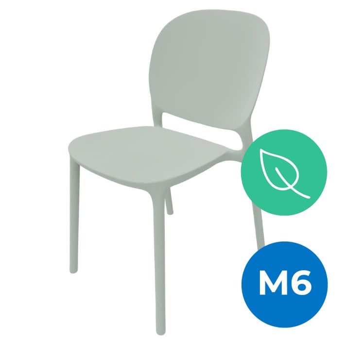 Sedia Hug Go Green con Scocca in Polipropilene - Altezza Seduta 44 cm (M6)   - Colore Verde Pastello