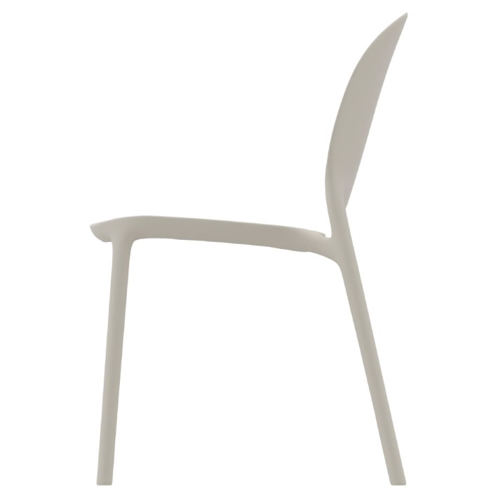 Sedia Hug Go Green con Scocca in Polipropilene - Altezza Seduta 44 cm (M6)   - Colore Grigio Tortora