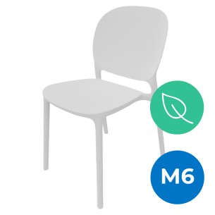 Sedia Hug Go Green con Scocca in Polipropilene - Altezza Seduta 44 cm (M6) - Colore Bianco Lino