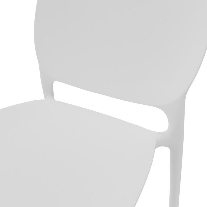 Sedia Hug Go Green con Scocca in Polipropilene - Altezza Seduta 44 cm (M6) - Colore Bianco Lino