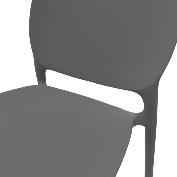 Sedia Hug Go Green con Scocca in Polipropilene - Altezza Seduta 44 cm (M6)  - Colore Grigio Antracite