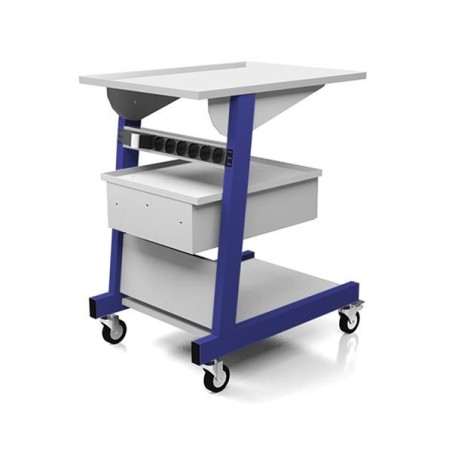 Carrello Porta Strumenti con 3 ripiani Cassetto Metallico e 4 Ruote -  Portata di Carico Superiore 120 kg