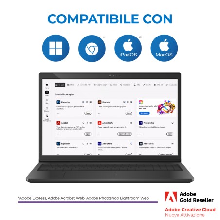 Creative Cloud Enterprise HED Dispositivo Condiviso - Nuova Attivazione - 1 Disp. - VIP EDU - Livello 1 Prezzo Cad  - 1 Anno