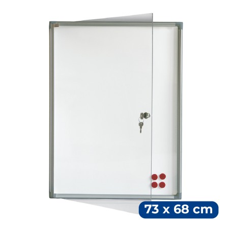 Bacheca Battente con Anta Battente in Plexiglas e Profilo in Alluminio con Serratura - Dimensioni 73 x 68 cm