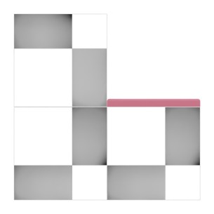 Libreria Modello Modulo Alto con Seduta - Colore Bianco/Rosa 2