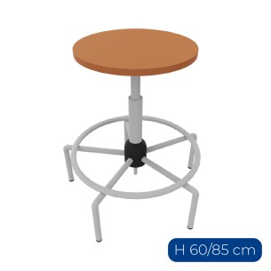 Sgabello Accademia con Seduta e Regolazione a GAS - Altezza Regolabile 60/85 cm
