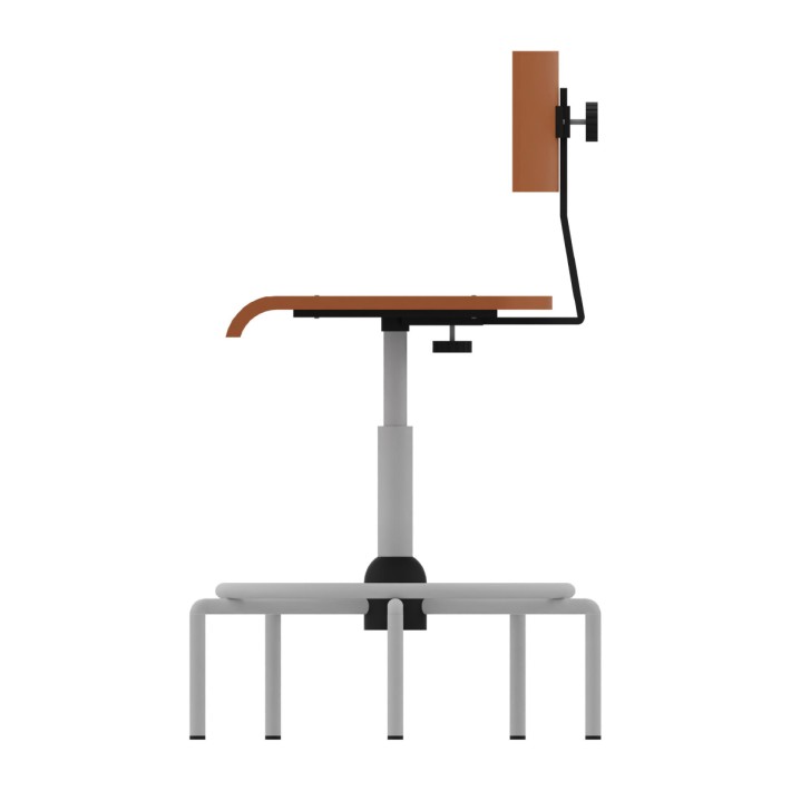 Sgabello Accademia con Seduta e Schienale in Faggio con Regolazione a vite - Altezza Regolabile 62/74 cm