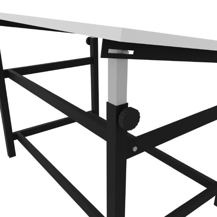 Tavolo Architetto QSA Telescopico con Piano in Melaminico - Dimensioni 100 x 200 cm - Altezza Regolabile 72/105 cm