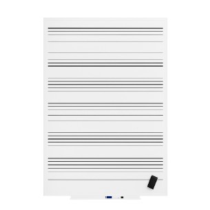 Lavagna Magnetica Music - Foglio Verticale con 6 Pentagrammi - Dimensione 100 x 150 cm