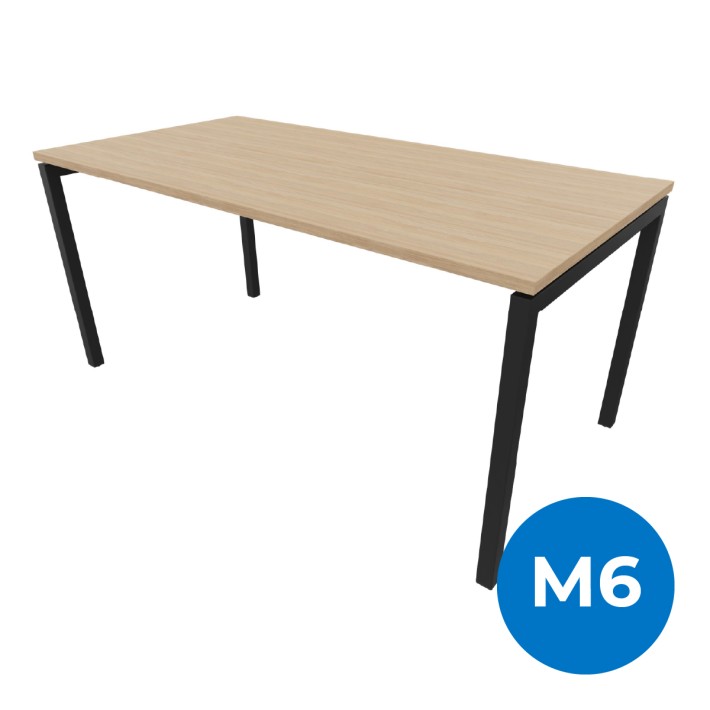 C2105944VM602 Tavolo Nova U in Melaminico - Dimensioni 160 x 80 x 74 cm – Colore Piano Rovere Ambrata – Colore Struttura Nero