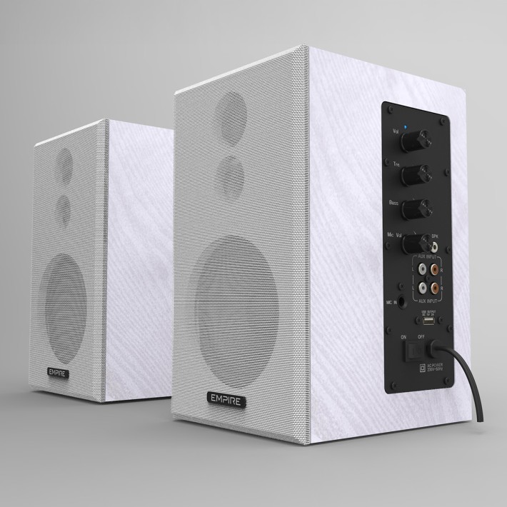 Coppia di Casse Preamplificate Empire da 120W con Ingresso Microfonico