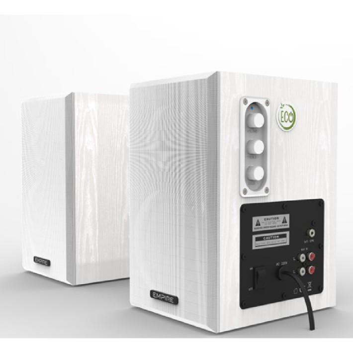 Coppia di Casse Preamplificate ECO100PLUS da 100W - Colore Bianco