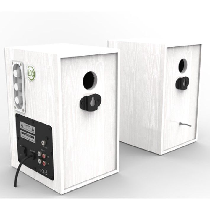 Coppia di Casse Preamplificate ECO100PLUS da 100W - Colore Bianco