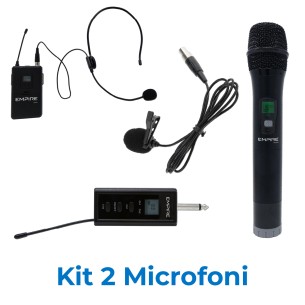 Kit 2 Microfoni Wireless Empire con Ricevitore 6,3mm