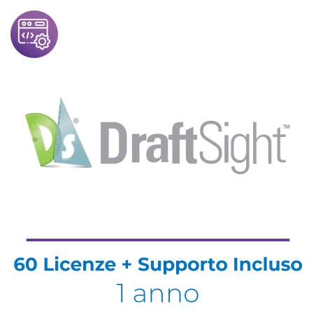 DraftSight EDU Edition Enterprise Plus - Licenza Perpetua Network per 60 Utenti - Inclusa Maintenance di 1 Anno