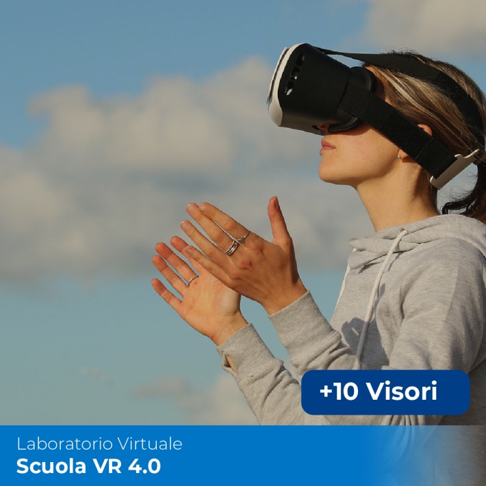 Pacchetto Scuola VR 4.0 Piattaforma per la creazione di classi e laboratori in Realtà Virtuale con 10 visori Oculus Quest 3S