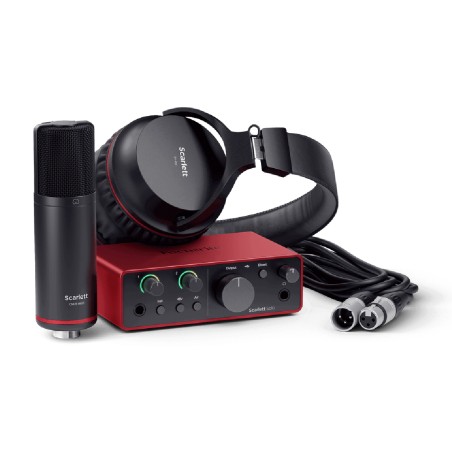 Bundle Focusrite Scarlett Solo Studio 4th gen - con Scheda Audio - con Cuffia SH-450 - con Microfono a Condensatore CM25 MkIII