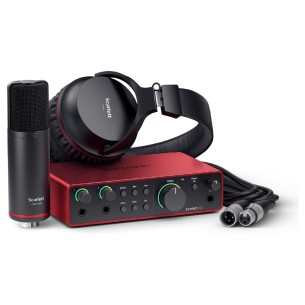 Bundle Focusrite Scarlett 2i2 Studio 4th Gen - con Scheda Audio - con Cuffie SH-450 - con Microfono a Condensatore CM25 MkIII