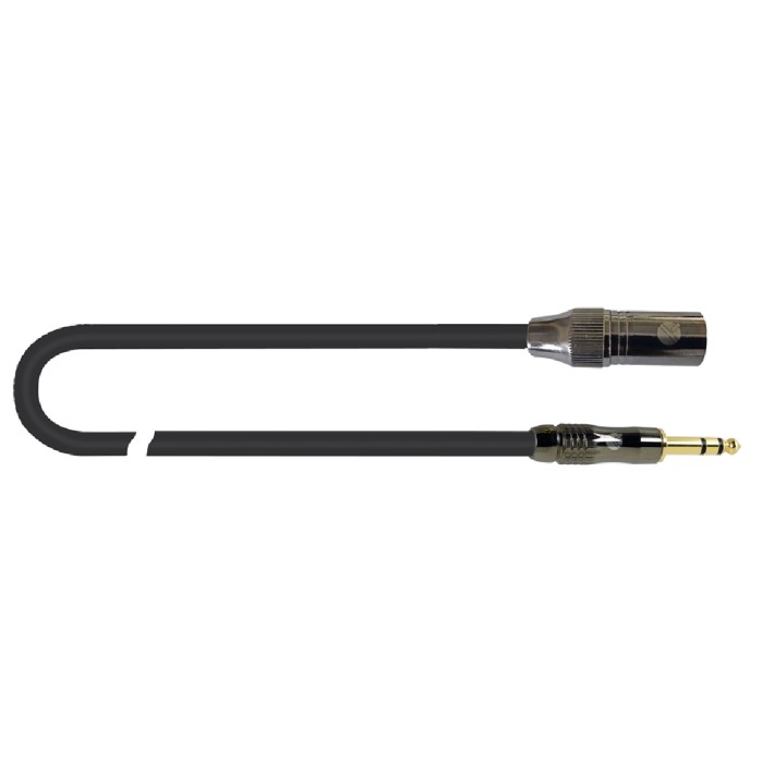 Cavo Microfonico - Quik Lok Just MJS 3 - XLR Maschio / Jack Stereo  - 3 m - Nero
