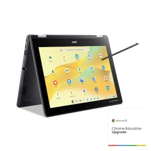 Chromebook Convertibile 12" Hd Touch con Penna - Acer R856TN - Intel N100 - 4 Gb - 64 Gb - Certificazione TCO - con licenza CEU