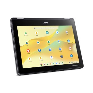 Chromebook Convertibile 12" Hd Touch con Penna - Acer R856TN - Intel N100 - 4 Gb - 64 Gb - Certificazione TCO - con licenza CEU 2