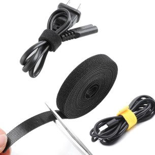 Matassa per Cavi - Nastro Velcro - Larghezza 16 mm - Lunghezza 4 m - Nero 2
