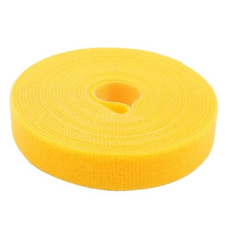 Matassa per Cavi - Nastro Velcro - Larghezza 16 mm - Lunghezza 4 m - Giallo
