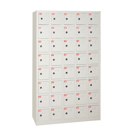 Box 40 Alloggiamenti - in Metallo - con Chiusura a Chiave - Arredo da Fissare a Muro