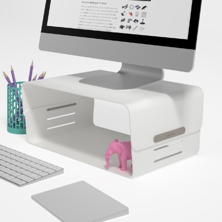 Rialzo Bento per Monitor Regolabile Modello 120 – Colore Bianco