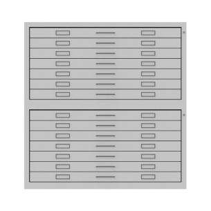 Cassettiera Portadisegni Formato A2 con Zoccolo e Coperchio - Dimensioni 75 x 53 x 124 cm - Colore Grigio Ral 7035 2
