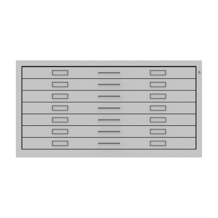 Cassettiera Portadisegni Formato A1 con Zoccolo e Coperchio - Dimensioni 116 x 75,5 x 69 cm - Colore Grigio Ral 7035