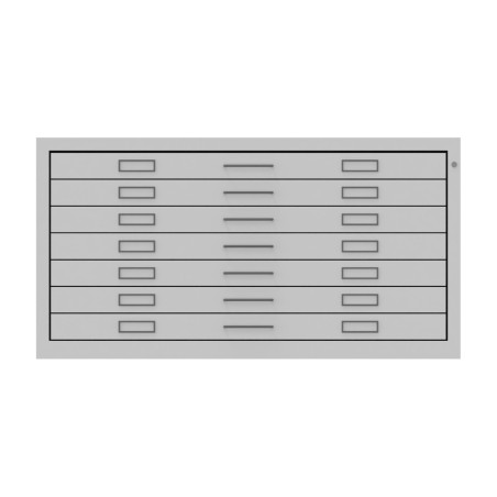 Cassettiera Portadisegni Formato A1 con Zoccolo e Coperchio - Dimensioni 116 x 75,5 x 69 cm - Colore Grigio Ral 7035