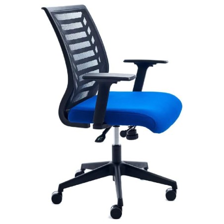 Sedia da Ufficio Modello RD907 su Ruote - Colore Struttura Nero - Colore Seduta Blu