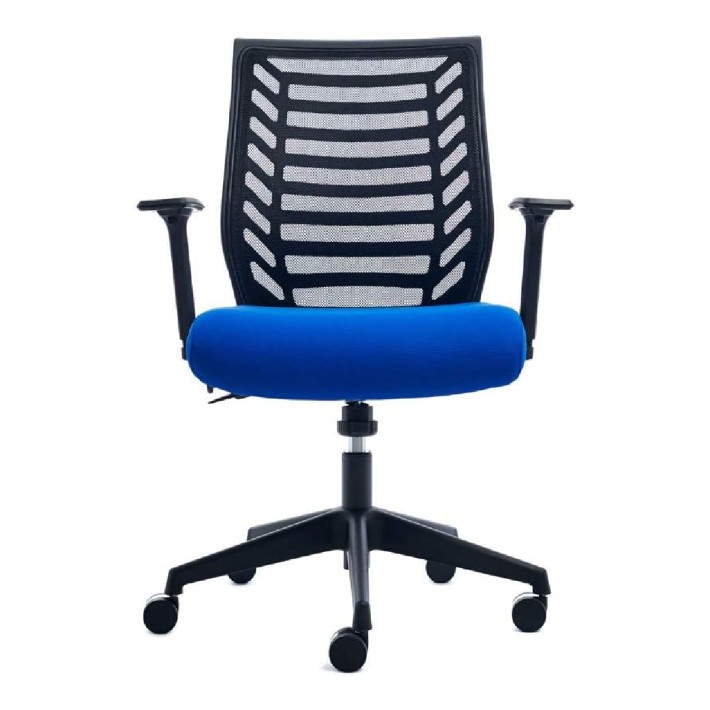 Sedia da Ufficio Modello RD907 su Ruote - Colore Struttura Nero - Colore Seduta Blu