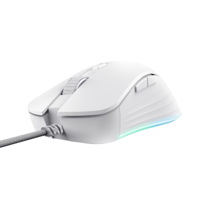 Mouse Wired Gaming - Trust GXT 924W Ybar+ - con Illuminazione LED RGB Integrale - Bianco