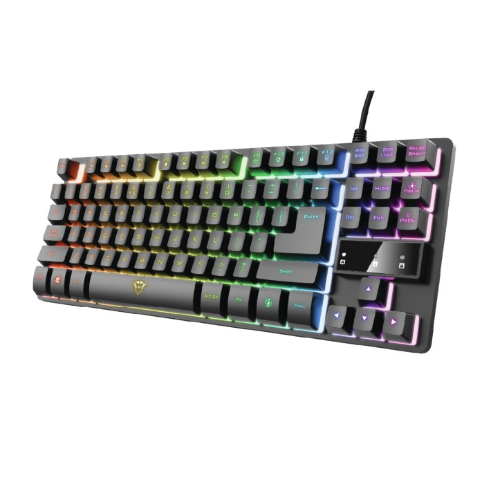 Tastiera Wired Gaming - Trust GXT 833 Thado TKL - Illuminata in Metallo - Nero