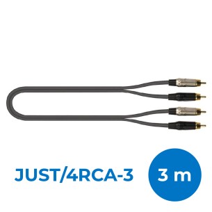 Cavo Adattatore Audio - Quik Lok Just 4RCA 3 - 2 x RCA Maschio/ 2 x RCA Maschio - 3 m - Nero