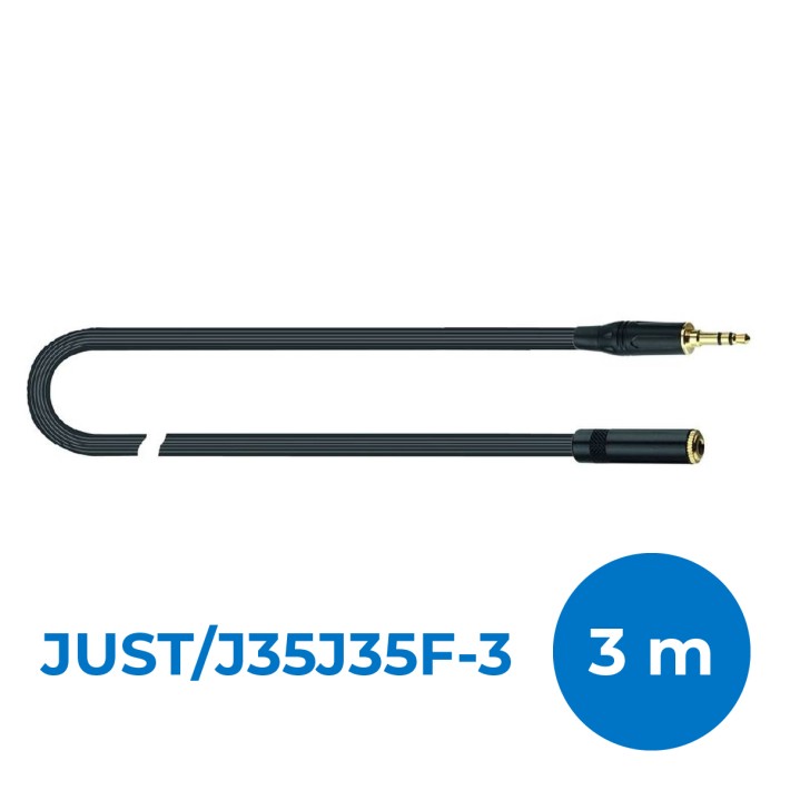 Cavo Adattatore Audio - Quik Lok Just J35J35F 3 - Mini Jack Stereo / Presa Mini Jack Stereo - 3 m - Nero