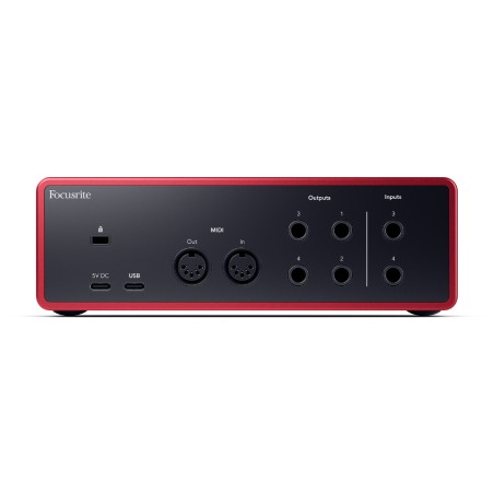 Scheda Audio - Focusrite Scarlett 4i4 4th Gen - 4 Ingressi - MIDI In/Out - USB-C - Streaming e Produzione