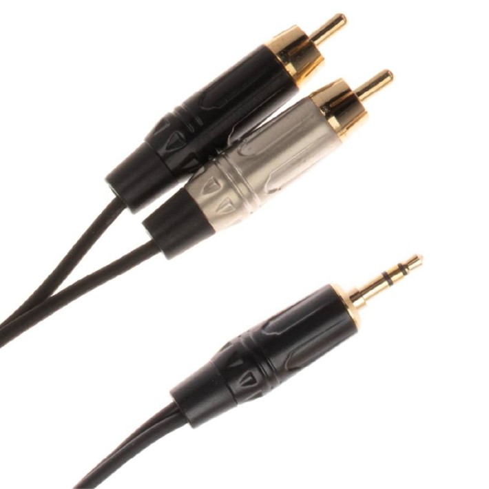 Cavo Adattatore Audio - Quik Lok Just J352RCA 2 - Mini Jack Stereo/ 2 x RCA Maschio - 2 m - Nero
