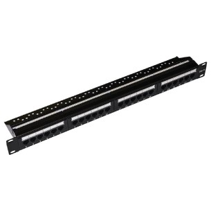 Pannello Patch 19" - UTP - 24 Porte RJ45 - 8 Poli - Cat 5E - 1U