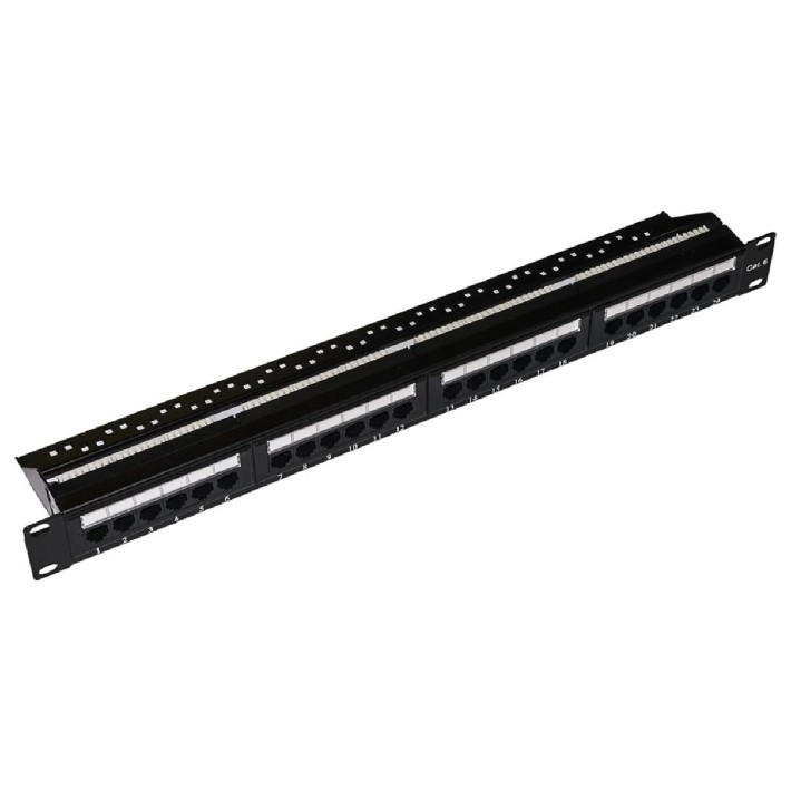Pannello Patch 19" - UTP - 24 Porte RJ45 - 8 Poli - Cat 5E - 1U