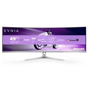 Philips Evnia 8000 49M2C8900/00 Monitor PC 124,2 cm (48.9") 5120 x 1440 Pixel Dual QHD QD-OLED Bianco