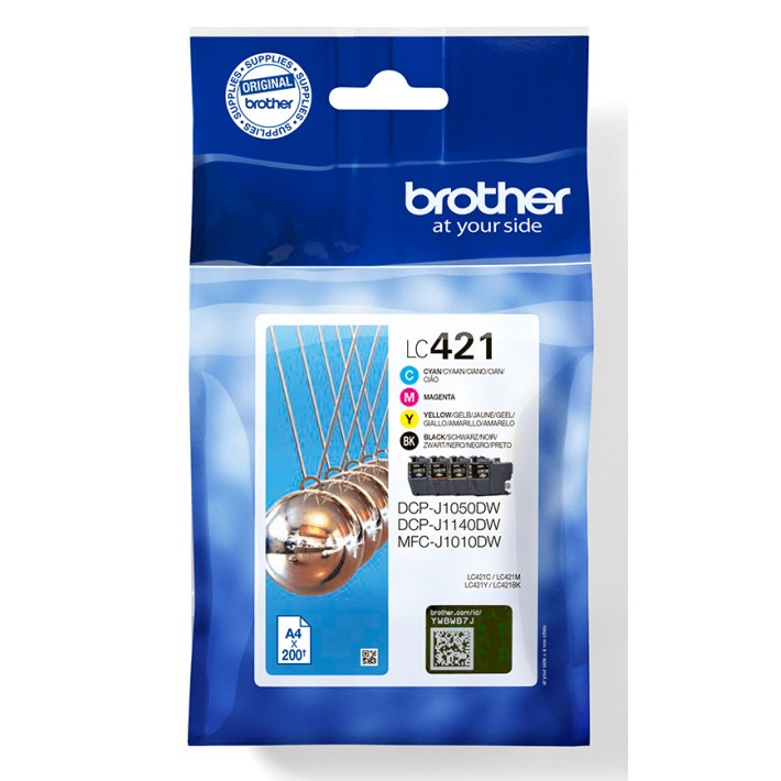 Brother LC-421VAL PagePack 4 pz Originale Resa standard Nero, Ciano, Magenta, Giallo