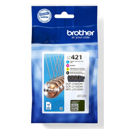 Brother LC-421VAL PagePack 4 pz Originale Resa standard Nero, Ciano, Magenta, Giallo