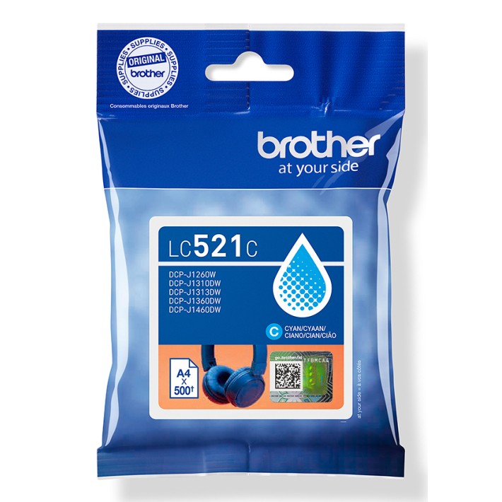 Brother LC521C cartuccia d'inchiostro 1 pz Originale Ciano